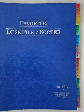 Favorite DeskFile/Sorter No.4BL 1-31 Cooke & Cobb Wilson Jones
